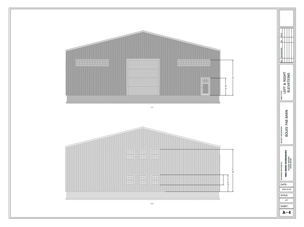 Boziwi Workshop Left & Right Elevations